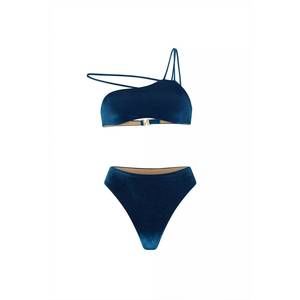 NEW NELBLU rocio asymmetrical bikini set in blue velvet